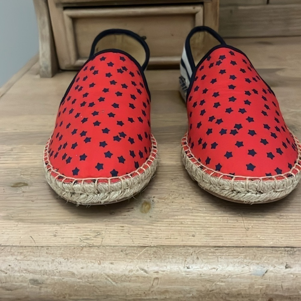 Talbots Espadrilles “Izzy Star” Flats Size 8 Patriotic American Red White & Blue - Picture 3 of 9